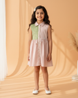 Button Dress with Pleat Panel