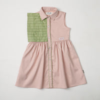 Button Dress with Pleat Panel