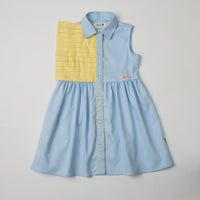 Button Dress with Pleat Panel