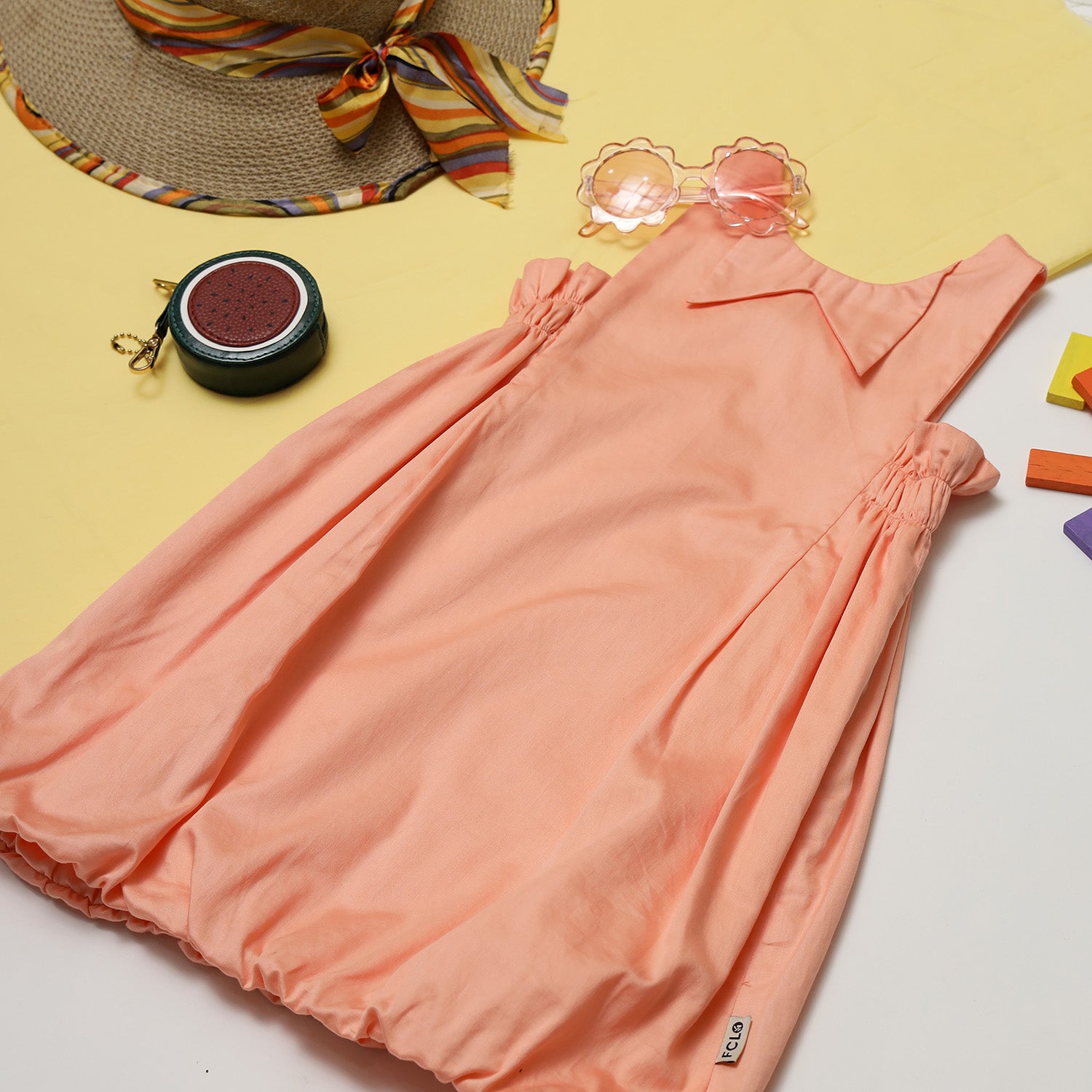 Balloon Dress with Smocked Panels