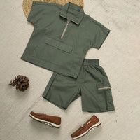 Half-Zip Collar Co-Ord Set